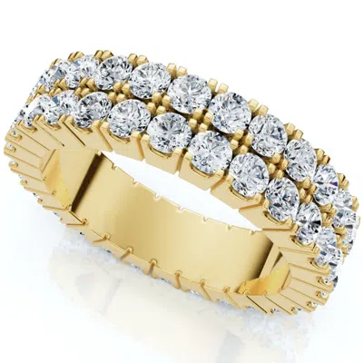 POMPEII3 G/VS 2.25CT DIAMOND ETERNITY WEDDING RING DOUBLE ROW 10K GOLD LAB GROWN