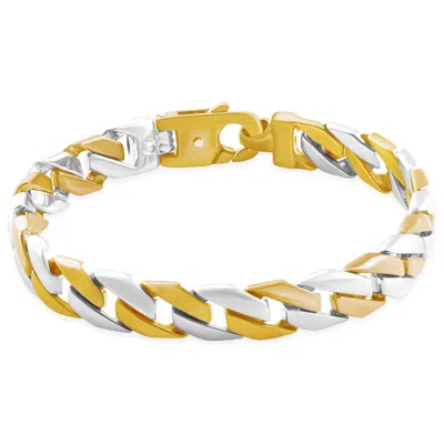 POMPEII3 MEN'S CURB LINK 14K GOLD (46GRAM) OR PLATINUM (74GRAM) 10MM BRACELET 8.25"