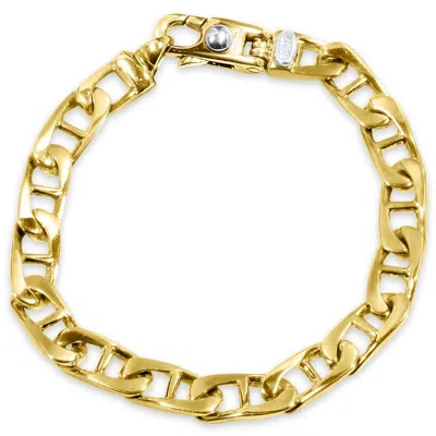 POMPEII3 MEN'S MARINE LINK 14K GOLD (34GRAM) OR PLATINUM (54GRAM) 8MM BRACELET 8.5"