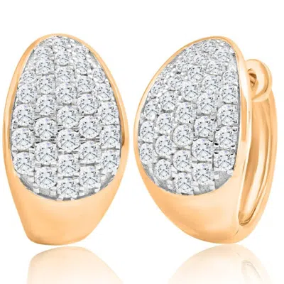 POMPEII3 VS 1 1/10CT TW PAVE DIAMOND HOOPS IN YELLOW GOLD LAB GROWN 16MM TALL