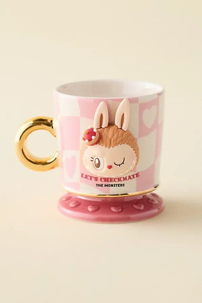 POP MART THE MONSTERS LABUBU LET'S CHECKMATE SERIES PINK CERAMIC MUG IN PINK AT URBAN OUTFITTERS