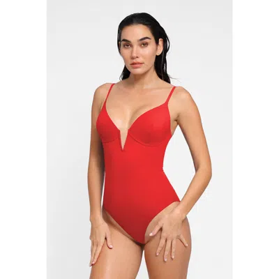 POPILUSH POPILUSH SHAPEWEAR PLUNGING V SLIMMING ONE-PIECE SWIMSUIT