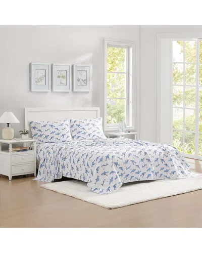 POPPY & FRITZ POPPY & FRITZ 200 THREAD COUNT SHARK ATTACK COTTON PERCALE SHEET SET