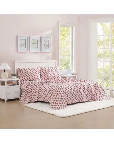 POPPY & FRITZ POPPY & FRITZ 200 THREAD COUNT STRAWBERRY PICNIC COTTON PERCALE SHEET SET