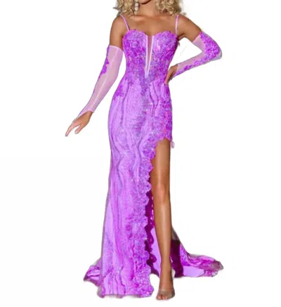 PORTIA AND SCARLETT CORSET MERMAID PROM DRESS IN PURPLE