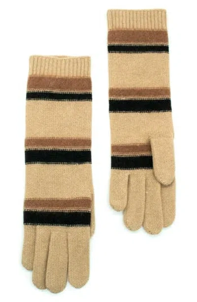 PORTOLANO PORTOLANO STRIPE CASHMERE LONG GLOVES