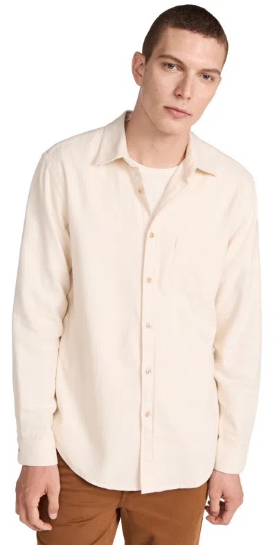 PORTUGUESE FLANNEL TECA ECRU BUTTON DOWN SHIRT ECRU