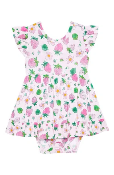 POSH PEANUT POSH PEANUT KYRA STRAWBERRY PRINT CUTOUT SKIRTED BODYSUIT