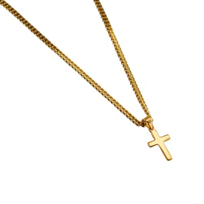 POSH TOTTY DESIGNS MEN'S GOLD PLATED SMALL CROSS NECKLACE