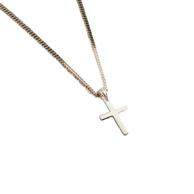 POSH TOTTY DESIGNS MEN'S SILVER LARGE CROSS PENDANT NECKLACE