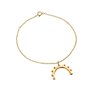 POSH TOTTY DESIGNS WOMEN'S GOLD PLATED CROWN HORN CHARM BRACELET