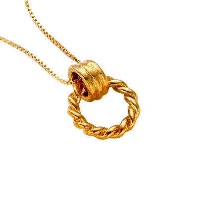 POSH TOTTY DESIGNS WOMEN'S MINI TETHER HOOP GOLD NECKLACE