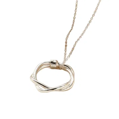 POSH TOTTY DESIGNS WOMEN'S SILVER DELTA CIRCLE PENDANT NECKLACE