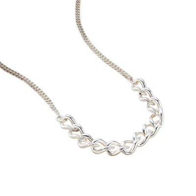 POSH TOTTY DESIGNS WOMEN'S SILVER DOUBLE CHAIN NECKLACE