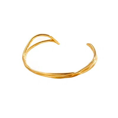 POSH TOTTY DESIGNS WOMEN'S YELLOW GOLD DELTA OPEN CUFF