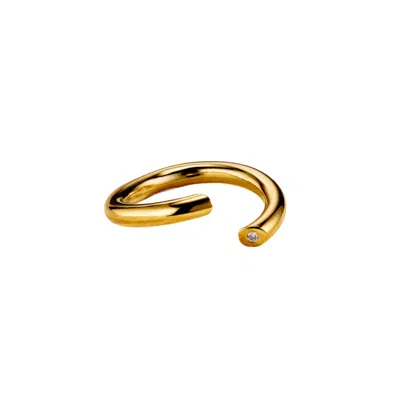 POSH TOTTY DESIGNS WOMEN'S YELLOW GOLD DIAMOND FLOW OPEN RING