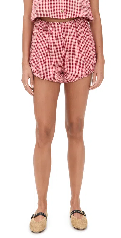 POSSE AURELIA SHORTS RED GINGHAM