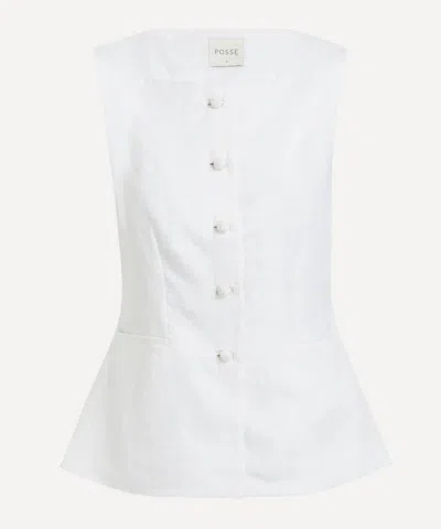 POSSE POSSE WOMEN'S RIO IVORY LINEN VEST