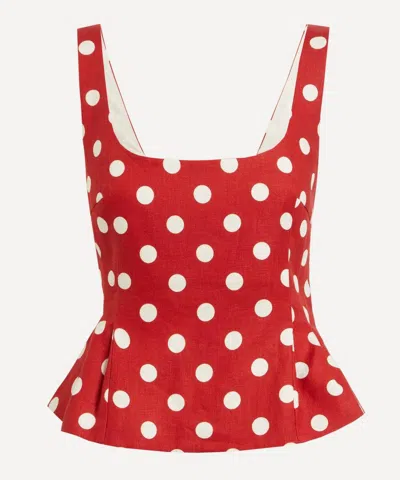 POSSE POSSE WOMEN'S ROSALIE POLKA-DOT LINEN TOP