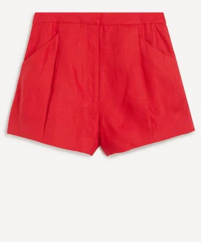POSSE POSSE WOMEN'S ROSALIE RED LINEN SHORTS