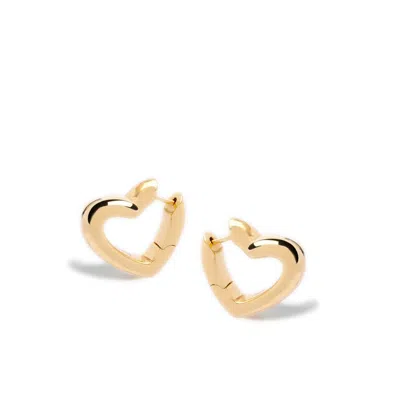 POTOSKA WOMEN'S LOFF MIDI HEART HOOP EARRINGS IN GOLD