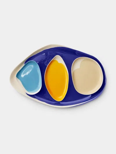 POTTERY & POETRY HAND-GLAZED PORCELAIN LONG SERVING TRAY