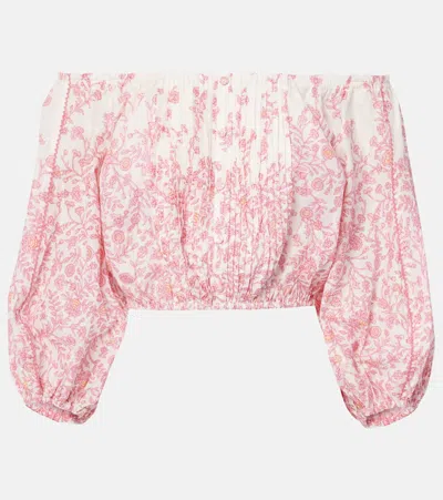 POUPETTE ST BARTH BOVA FLORAL COTTON-BLEND CROP TOP