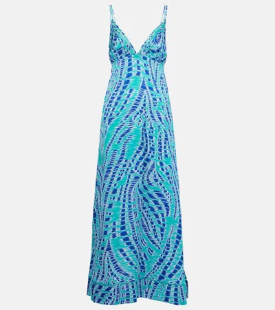 POUPETTE ST BARTH CASSANDRA PRINTED SATIN SLIP DRESS