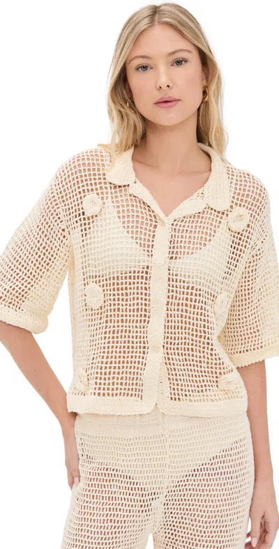 PQ SWIM FLOWER TOP IVORY