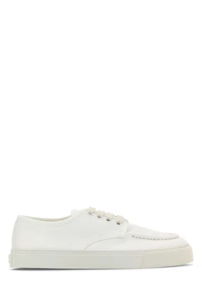 PRADA PRADA WHITE CANVAS SNEAKERS