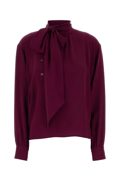 PRADA PRADA GRAPE CREPE BLOUSE