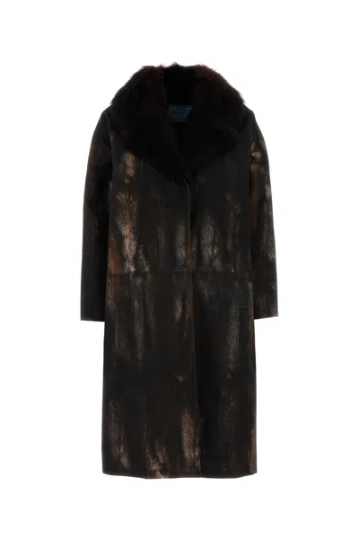 PRADA PRADA PRINTED COTTON COAT