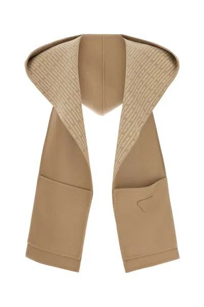 PRADA PRADA CAMEL WOOL SCARF