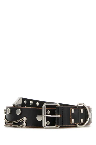 PRADA PRADA BLACK LEATHER BELT