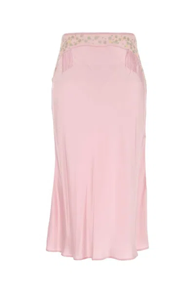 PRADA PRADA PINK SATIN SKIRT