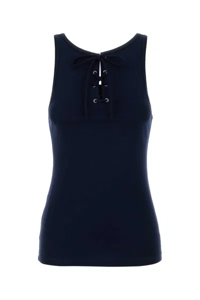 PRADA PRADA NAVY BLUE COTTON TANK TOP