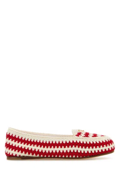 PRADA PRADA EMBROIDERED CROCHET LOAFERS
