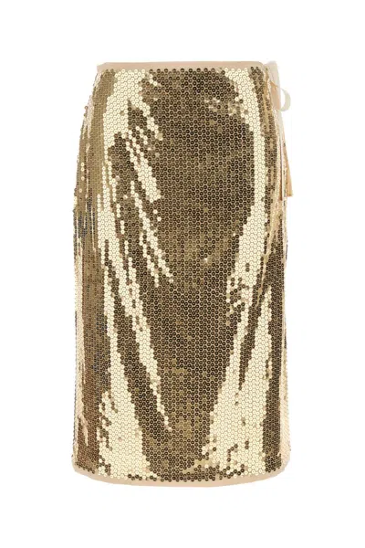 PRADA PRADA EMBELLISHED MESH SKIRT