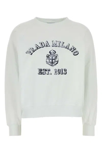 PRADA PRADA WHITE COTTON SWEATSHIRT