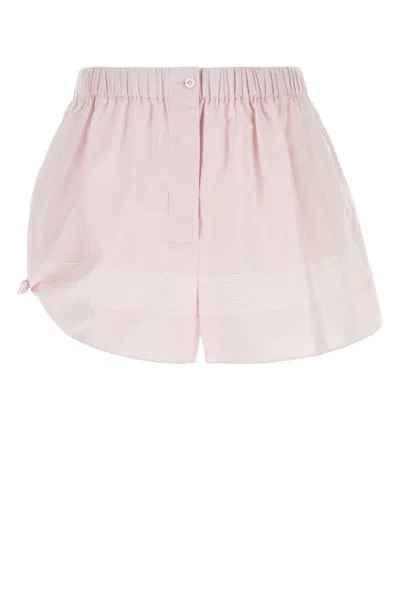 PRADA PRADA PASTEL PINK COTTON SHORTS