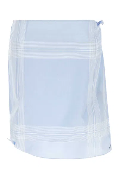 PRADA PRADA LIGHT BLUE COTTON SKIRT