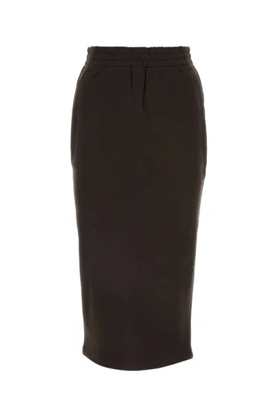 PRADA PRADA DARK BROWN COTTON SKIRT