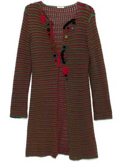PRADA 2005 CROCHET EMBELLISHED CARDIGAN COAT