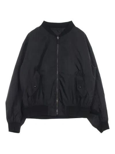 PRADA 2010S LOGO-PLAQUE BOMBER JACKET