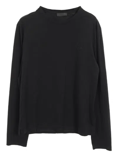 PRADA 2010S TRIANGLE-LOGO LONG-SLEEVE T-SHIRT