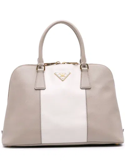 PRADA 2013-2025 MEDIUM BICOLOR SAFFIANO LUX PROMENADE SATCHEL