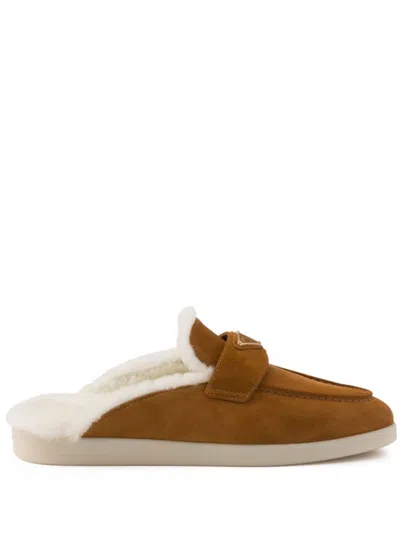 PRADA APPLIQUÉ-LOGO MULES