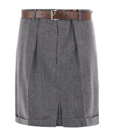 PRADA PRADA BELTED MINI SKIRT