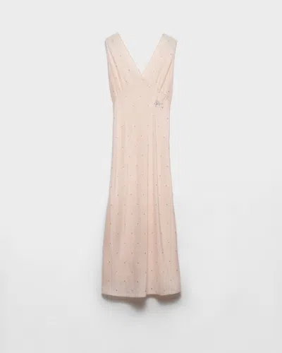 PRADA BESTICKTES KLEID AUS HABUTAI-SEIDE IM VINTAGE-LOOK