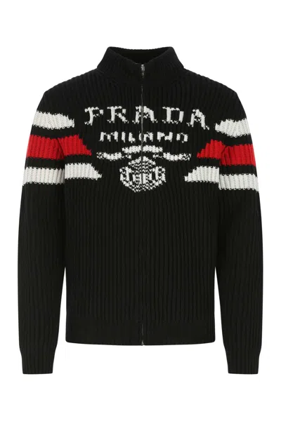 PRADA PRADA BLACK CASHMERE CARDIGAN